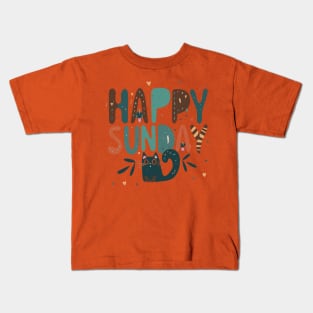 Happy Sunday Cat Kids T-Shirt